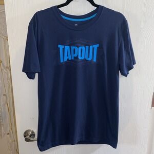 Men's Y2K Tap Out Graphic T-shirt Blue Medium Short Sleeve Tee